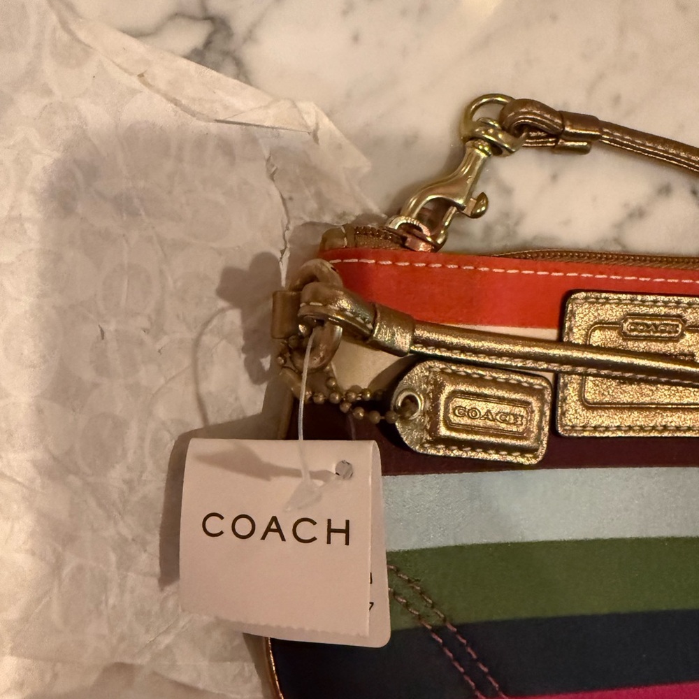 COACH Multicolor Stripe Wristlet Pouch - Picture 3 of 7